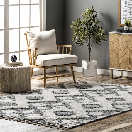 Nuloom Amalia Southwestern High Low Shaggy Tassel Area Rug 4ft x 6ft OZDN07B-406